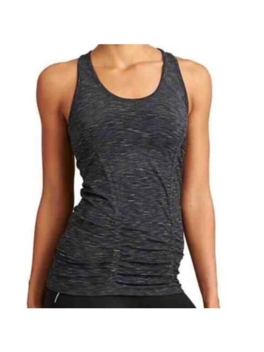 Athleta Fastest Track Tank Top Racerback Heather Marled Gray Compression Tank To